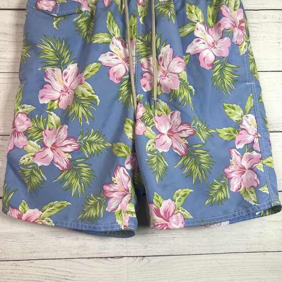 Polo Ralph Lauren Mens Blue Pink Floral Hawaiian Swim Trunks Size S - Picture 5 of 12